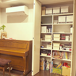 部屋全体/おもちゃ収納/本の収納/子どものいる暮らし/セリア...などのインテリア実例 - 2018-04-29 19:01:47