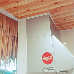 リビング コカコーラ ダイソー エアコン ステッカーのインテリア実例 21 08 21 18 18 06 Roomclip ルームクリップ