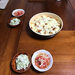 トマトサラダ/小メロンサラダ/チーズ豚カルビ/夕食/いいね押し逃げすみません^^;...などのインテリア実例 - 2019-06-01 23:06:53