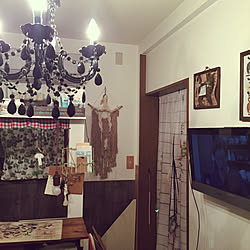 壁/天井/キッチンカウンターを机にしたさ!/キッチンカウンターDIY/minneで購入♡/keme ちゃんのマクラメタペストリー...などのインテリア実例 - 2018-09-29 22:49:34