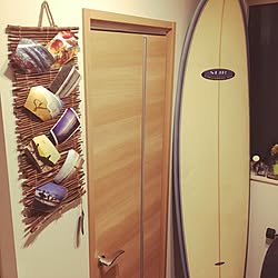 サーフボードラック 100均 リビング Surf ディアウォール などのインテリア実例 16 05 22 17 36 08 Roomclip ルームクリップ