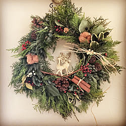 ヒイラギのリースのインテリア実例 Roomclip ルームクリップ