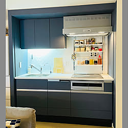 キッチン ネイビーの壁紙のインテリア実例 Roomclip ルームクリップ