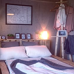部屋全体/インダストリアルモダン/押入れ収納/パレットDIY/インダストリアルモダンアーキテクチャ...などのインテリア実例 - 2016-06-21 16:44:19