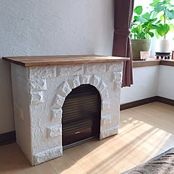 BRIWAXジャコビアン/再利用DIY/ダイソーのレンガクッションシート/ストーブカバーDIY/morumoru...などのインテリア実例 - 2020-07-27 19:55:30