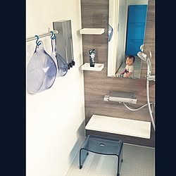 バス/トイレ/掃除しやすさ重視/シンプルライフ/バスルーム/クリアブルー...などのインテリア実例 - 2016-10-13 20:54:22