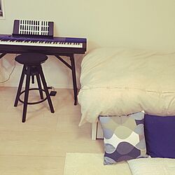 ベッド周り/キーボード/電子ピアノ/IKEA/クッション...などのインテリア実例 - 2014-12-10 20:11:52