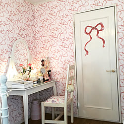 リボン柄のクロスのインテリア実例 Roomclip ルームクリップ