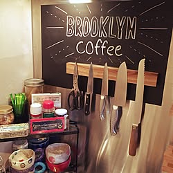 マグネットナイフラック ニトリ ガラスジャー Ikea お米の保存 などのインテリア実例 19 07 21 08 16 17 Roomclip ルームクリップ