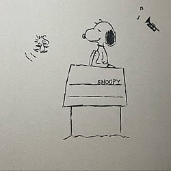 アクセントクロス スヌーピー壁紙のインテリア実例 Roomclip ルームクリップ