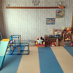 部屋全体/山善おうちすっきりボックスモニター応募/元和室の子供部屋/息子/ジョイントマット...などのインテリア実例 - 2017-02-27 10:08:19