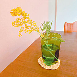 緑の花瓶/毛糸/ハンドメイド/お花好き/黄色...などのインテリア実例 - 2022-02-15 10:45:45