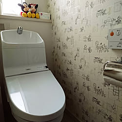 バス トイレ ミッキーの鏡 ディズニーの鏡 ディズニーのインテリア実例 18 11 11 09 24 29 Roomclip ルームクリップ