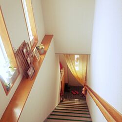 玄関/入り口/土足階段/内階段/階段/階段にカーテンのインテリア実例 - 2015-03-02 08:29:28