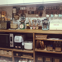 キッチン/足場板の棚/飾り棚/食器収納/家電収納...などのインテリア実例 - 2019-01-23 21:28:49