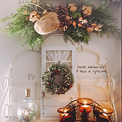 玄関/入り口/クリスマスリース/クリスマス/作品は玄関コーナーに全てあります。/ハンドメイド...などのインテリア実例 - 2017-11-28 07:54:05