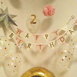 数字のロウソク ダイソー バースデーバルーン Ikeaのお皿 レンガ壁紙 などのインテリア実例 07 18 17 05 14 Roomclip ルームクリップ