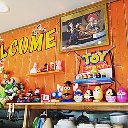 アルファベットブロック 手書きイラスト ディズニー好き 棚 トイ ストーリー などのインテリア実例 19 07 13 01 07 49 Roomclip ルームクリップ