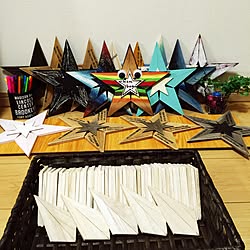 壁/天井/ハンドメイド/ウッドスター/作成中/スター好き...などのインテリア実例 - 2016-06-30 00:05:39