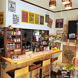 部屋全体/カフェ風/カウンターテーブル/BAR風/いいね♪本当に感謝です♥...などのインテリア実例 - 2017-11-30 15:05:41