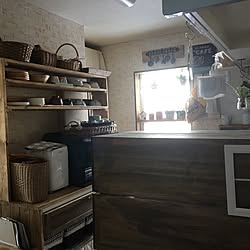 キッチン/食器乾燥機隠し/お家グリーンコーナー/学校のプリント入れ/レンジボードリメイク...などのインテリア実例 - 2017-03-17 08:50:02