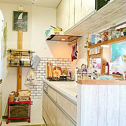 キッチン/棚DIY/ラブリコ/ラブリコでDIY/中古マンション...などのインテリア実例 - 2019-01-14 15:24:55