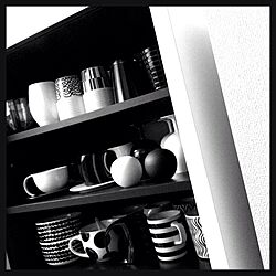 キッチン/食器/食器棚/白黒/モノトーンのインテリア実例 - 2013-12-16 20:44:20