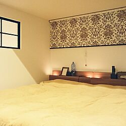 ベッド周り/ベッド/ベッドルーム/ロールカーテン/照明...などのインテリア実例 - 2016-03-06 12:06:31