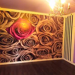 バラ柄の壁紙のインテリア実例 Roomclip ルームクリップ