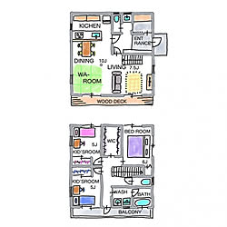 サンルーム 4ldk お洒落な間取り 2階お風呂 広々バルコニー などのインテリア実例 2020 01 15 21 04 00 Roomclip ルームクリップ