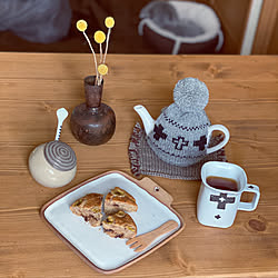 バナナとチョコチップのケーキ/おやつの味は…/器好きさんと繋がりたい/korokkoroちゃんのポットマット/jiso-han ちゃんのティーコゼー...などのインテリア実例 - 2020-02-19 17:02:48