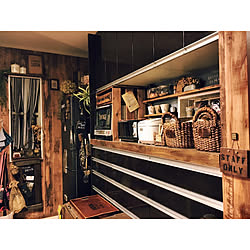 キッチン/カフェ風インテリア/壁紙屋本舗/フェイクグリーン/ドライフラワーのある暮らし...などのインテリア実例 - 2018-11-19 17:46:53
