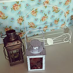 ワイヤーラック/シャビーシック/中古雑貨/リサイクルショップ戦利品/ランタン型キャンドルホルダー...などのインテリア実例 - 2015-02-24 20:02:30