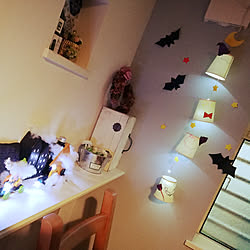 壁/天井/ハロウィン/紙コップ/ハロウィン飾り/LEDライト...などのインテリア実例 - 2019-09-24 21:27:20