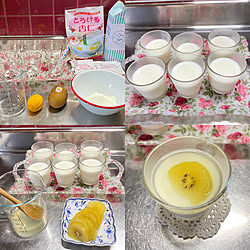 COSTCOのティラミスの空容器を使って/カンテンパパのとろける杏仁豆腐だよん/冷たいおやつ/8月21日/オキナワスズメウリ部...などのインテリア実例 - 2020-08-21 09:24:38