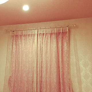 ベッド周り/ピンクの天井♡/キラキラレースのカーテン/ピンクのカーテン/ベッドルームはピンク♡...などのインテリア実例 - 2017-11-09 08:28:59