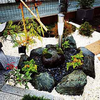 玄関/入り口/つくばい/庭/グリーンのある暮らし/日本庭園風...などのインテリア実例 - 2021-09-18 18:05:41