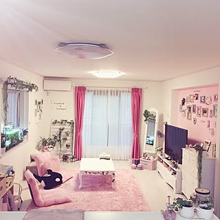 部屋全体/キッチンからの眺め/リノベーション/ピンク/旦那実家2階部分リフォーム...などのインテリア実例 - 2015-09-08 22:09:22