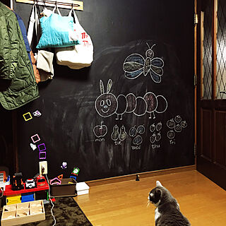 子ども/DIY/黒板/黒板塗料/中古物件...などのインテリア実例 - 2021-02-07 23:55:51