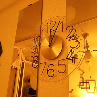 壁/天井/鏡DIY♪/IKEA鏡/ニトリ/掛時計のインテリア実例 - 2017-03-10 22:43:48