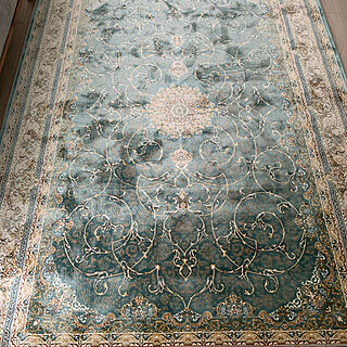 イラン製　絨毯/リビング/肌触りの良い/ペルシャ絨毯/グリーン色のインテリア実例 - 2022-07-04 15:41:12