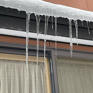 雪1℃/氷柱/ほぼ雪マーク❄️☃️/ちゃっぶい/家の中はあったかいです...などのインテリア実例 - 2022-02-08 10:51:22