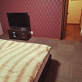 ベッド周り/DIY/タイルカーペット/見切り材/ホテル風のインテリア実例 - 2020-02-15 20:40:18