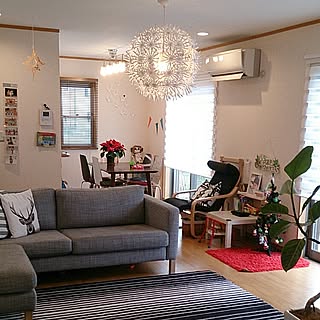 部屋全体/IKEAの家具/照明/ラグ ソファーチェアー/クッション...などのインテリア実例 - 2015-12-10 08:30:05