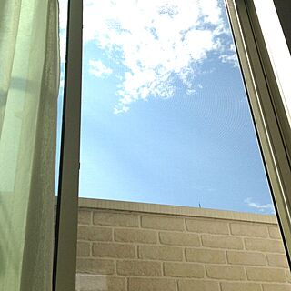 ベッド周り/レンガ壁/窓/カーテン/そらのインテリア実例 - 2013-09-07 10:03:05
