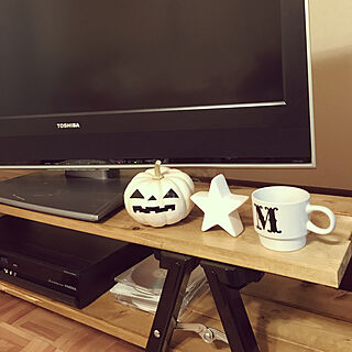 棚/ハロウィンかぼちゃ/100均/テレビ台DIYのインテリア実例 - 2017-10-04 20:01:28