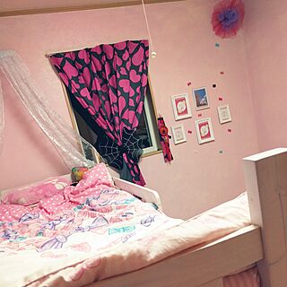 ベッド周り/こども部屋/ピンクの壁/壁紙ペイントのインテリア実例 - 2016-11-13 20:29:05