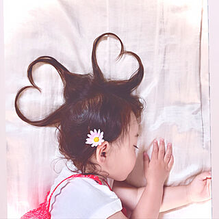 娘/２歳7ヶ月/髪ハート/髪の毛アート/ガーベラ...などのインテリア実例 - 2020-06-07 19:24:22