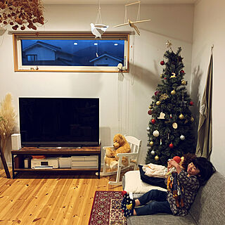 クリスマスツリー180cm/クリスマスツリー/無垢材/IKEA/ソファー グレー...などのインテリア実例 - 2019-12-18 18:30:18