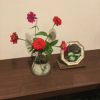 花瓶/鏡/フラワーベース/niko and…/百日草...などのインテリア実例 - 2020-09-14 22:46:14